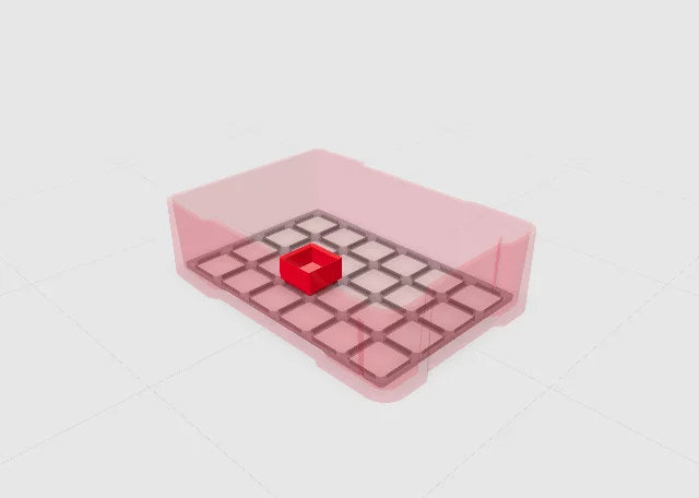 Red 1x1 low bin in the Toolbox Shop designer.