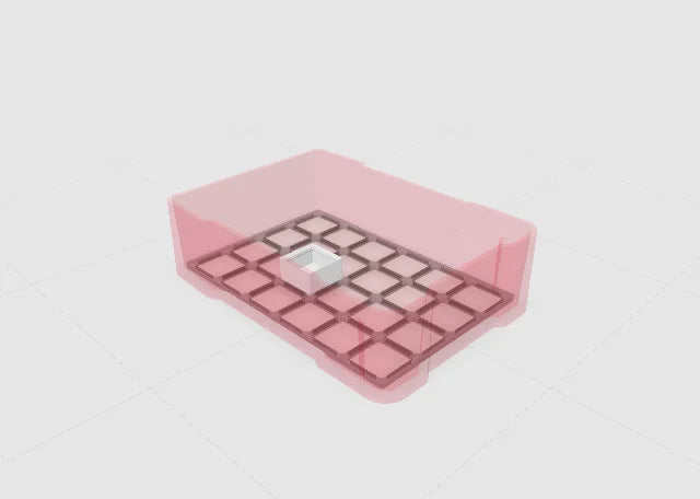 White 1x1 low bin in the Toolbox Shop designer.