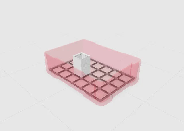 White 1x1 tall bin in the Toolbox Shop designer.