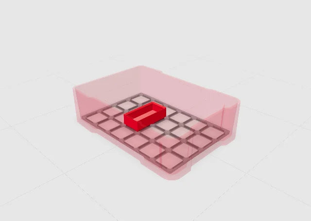 Red 1x2 low bin in the Toolbox Shop designer.