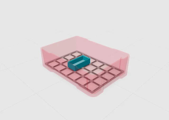 Teal 1x2 low bin in the Toolbox Shop designer.