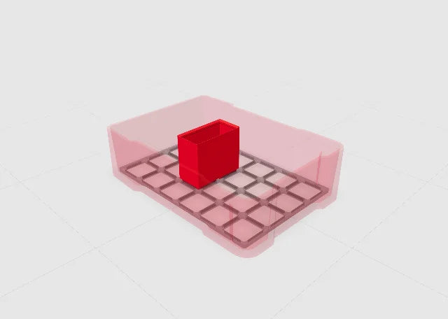 Red 1x2 tall bin in the Toolbox Shop designer.