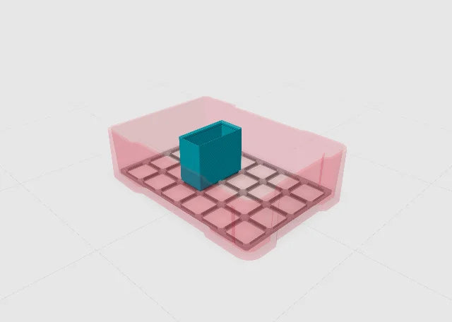 Teal 1x2 tall bin in the Toolbox Shop designer.