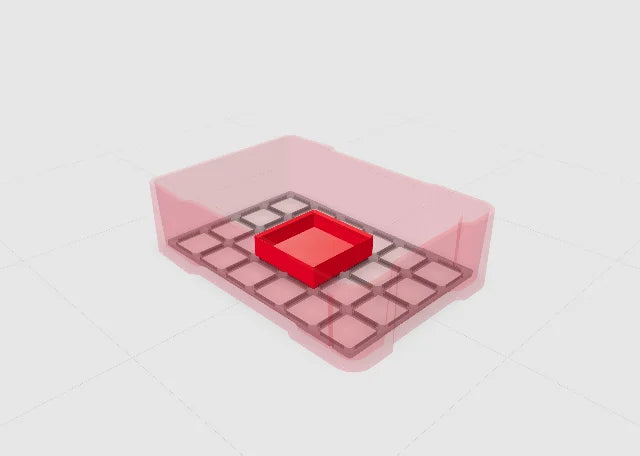 Red 2x2 low bin in the Toolbox Shop designer.