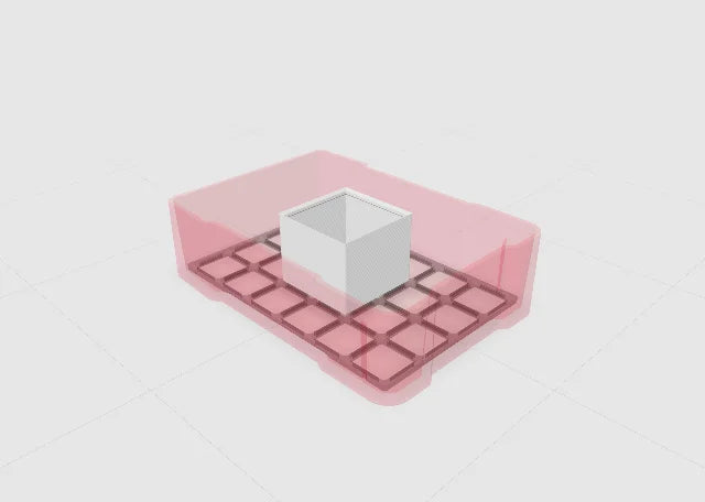 White 2x2 tall bin in the Toolbox Shop designer.