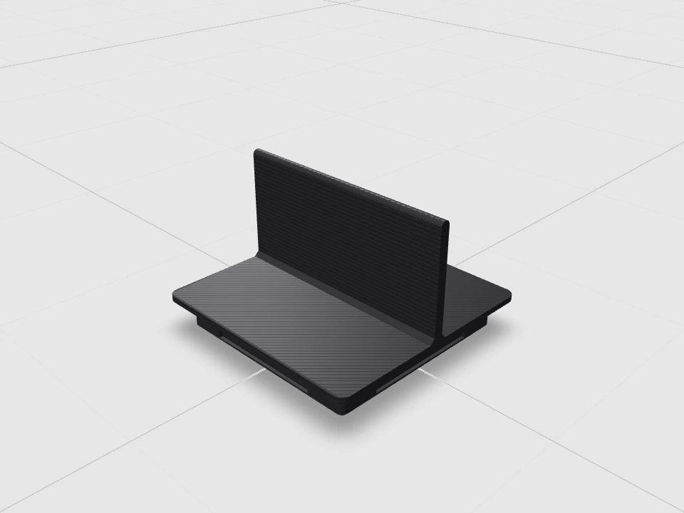 Black low divider with 1 wall, 30 mm tall