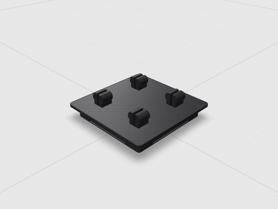 Black 1/4" drive socket holder with 4 pegs